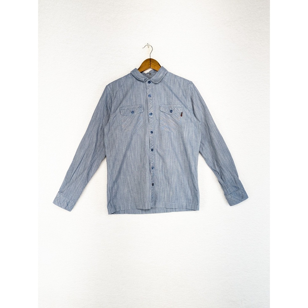 O'Neil Freak Men's Button‎ Shirt Blue Top Long Sleeve Cotton Pocket Size Small